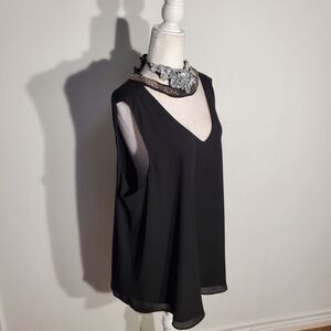 TORRID TUNIC BLACK SLEEVELESS POLYESTER SIZE 1X (1X)